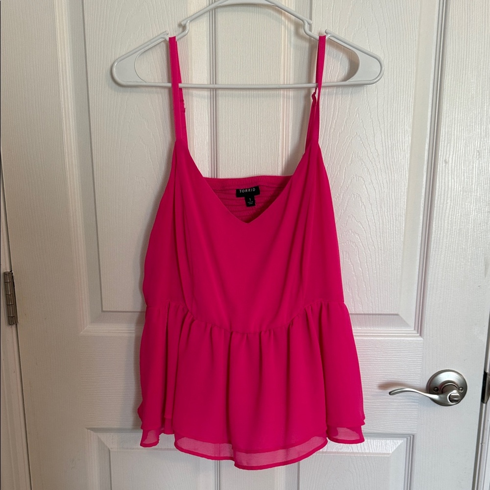 Torrid Hot Pink Peplum Camisole